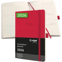 Sigel Buchkalender Conceptum 2026, rot