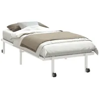 VidaXL Bettgestell ohne Matratze Klappbar Weiß 90x200 cm Stahl