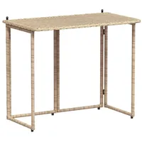 VidaXL Gartentisch Klappbar Beige 90x51x75 cm Poly Rattan