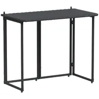 VidaXL Gartentisch Klappbar Schwarz 90x51x75 cm Poly Rattan