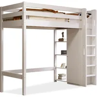 XDOVET Hochbett mit Kleiderschrank und 6 Regalen 90 x