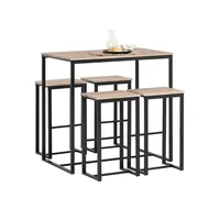 SoBuy Bartisch, Natur, Holzwerkstoff, 100x96x60 cm, Esszimmer, Barmöbel, Barschränke