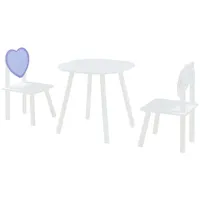 [en.casa] Kindersitzgruppe Siljan mit Herz-Design Weiß/Lila