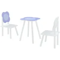 [en.casa] Kindersitzgruppe Simrishamn 3-tlg. Kiefer lila/weiß