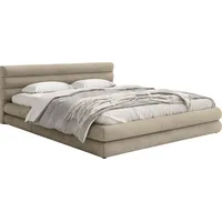 Selsey Polsterbett mit Bettkasten – beige ¦ Maße (cm):