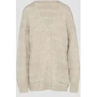 QS Strickjacke mit dezenter Struktur, Damen, Beige, M