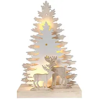 Hti-Living Beleuchtete Weihnachtsszene Rehe im Winterwald