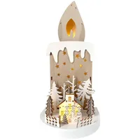 Hti-Living Leuchtdeko Kerze mit Kirche und Sternsingern