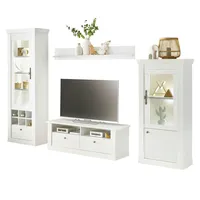 Furn.design Wohnwand "Fiastra" weiß Pinie Landhaus Wohnkombination 4-teilig, mit