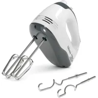 Tristar Handmixer, 5 Geschwindigkeitsstufen, 200W, Ergonomisch, Edelstahl-Rührbesen und Knethaken,