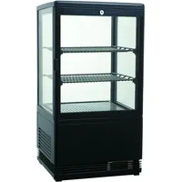 GastroHero Kühlvitrine ECO 58 Liter, LED-Beleuchtung, 2 Roste, schwarz
