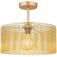 GLOBO Deckenleuchte 1x E27 goldfarben Metall Acryl 35 x