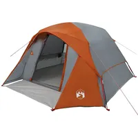 VidaXL Campingzelt 4 Personen Grau und Orange Wasserdicht
