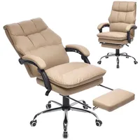 Euakt gmbh Ergonomischer Bürostuhl mit Fußstütze, Kunstleder Chefsessel mit