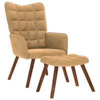 VidaXL Relaxsessel mit Hocker Braun Samt