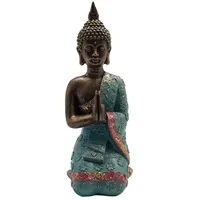 Dehner Polyresin-Buddha, ca. H28,5 cm, Türkis, Kupfer, Gold, Rot