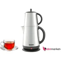 SHOV Teekocher Elektrischer Edelstahl Wasserkocher Teemaschine caydanlikKettle 2200W