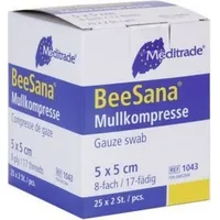 Meditrade BeeSana® Mullkompresse, steril, 12-fach 5 x 5 cm