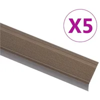 VidaXL Treppenkantenprofil in L-Form 5 Stk. Aluminium 100cm Braun