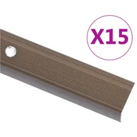 VidaXL Treppenkantenprofil in L-Form 15 Stk. Aluminium 90 cm