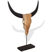 VidaXL Stierkopf-Skulptur Teak 66x15x88 cm