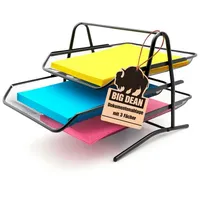 BigDean Briefablage Dokumentenablage ausziehbar schwarz Metall – Ablage Schreibtisch