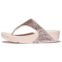 FitFlop Damen Lulu Multi-Tonal Glitter Toe-Post Sandale, Rose, 39