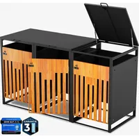 All Premium Mülltonnenbox 3er – Abschließbar, wetterfest & edle