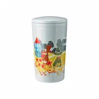 Stelton Thermobecher Carrie Moomin Sky, Isolierbecher, Edelstahl, Kunststoff, Blau,