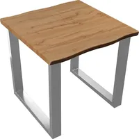 Sam Esstisch Baumkante Holz-Optik Wildeiche 80 x 80 U-Gestell