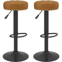 VidaXL Barhocker 2 Stk. Braun Samt