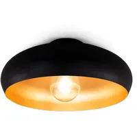 B.K.Licht Deckenlampe E27 1-flammig rund schwarz-gold Ø39,5 cm H: