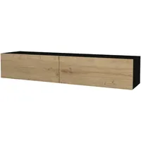 [en.casa] Toivakka Fernsehschrank Lowboard 135x25x31cm Schwarz/Eiche Holz