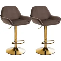 CLP 2er Set Barhocker Braga Gold Samt braun