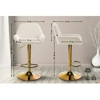 CLP Barhocker Braga Gold Samt creme