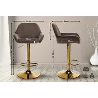CLP Barhocker Braga Gold Samt braun
