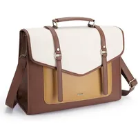 Luxuskollektion ECOSUSI Laptoptasche 15,6 Zoll Damen Handtasche Kunstleder braun