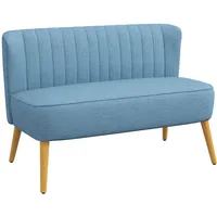 Homcom 2-Sitzer Stoffsofa Retro-Look Holzrahmen 117 x 56,5 x