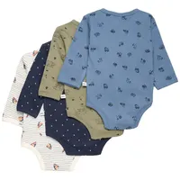 PIPPI Babywear 4760_959_56 Baby-Body/ Einteiler 4 Einheiten - Deep