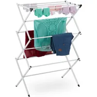 Relaxdays Wäscheständer klappbar Metall 0 m weiß