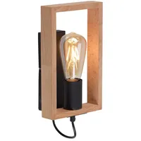 Just light. Wandleuchte, Holz natur schwarz H 27 cm