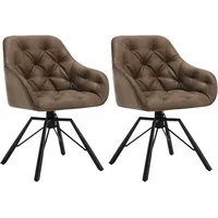 Woltu Drehstuhl Kunstleder braun 2er Set