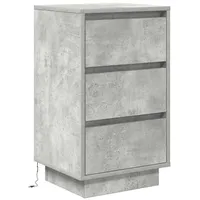 VidaXL Nachttisch mit LED-Leuchten Betongrau 38x34x65 cm vidaXL