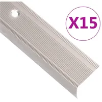 VidaXL Treppenkantenprofile L-Form 15 Stk. Aluminium 90cm Champagner