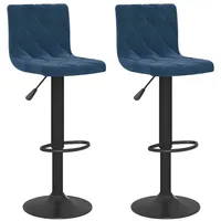 VidaXL Barhocker 2 Stk. Blau Samt
