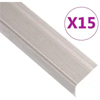 VidaXL Treppenkantenprofile L-Form 15 Stk. Aluminium 90cm Champagner