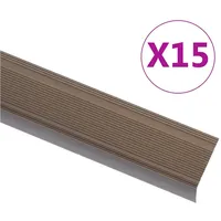 VidaXL Treppenkantenprofil in L-Form 15 Stk. Aluminium 90 cm