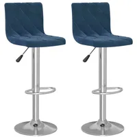 VidaXL Barhocker 2 Stk. Blau Samt