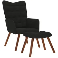 VidaXL Relaxsessel mit Hocker Schwarz Samt