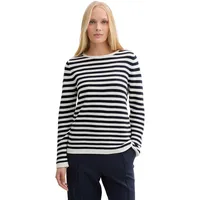 Tom Tailor Ottoman Pullover Dark Navy White Stripe XL